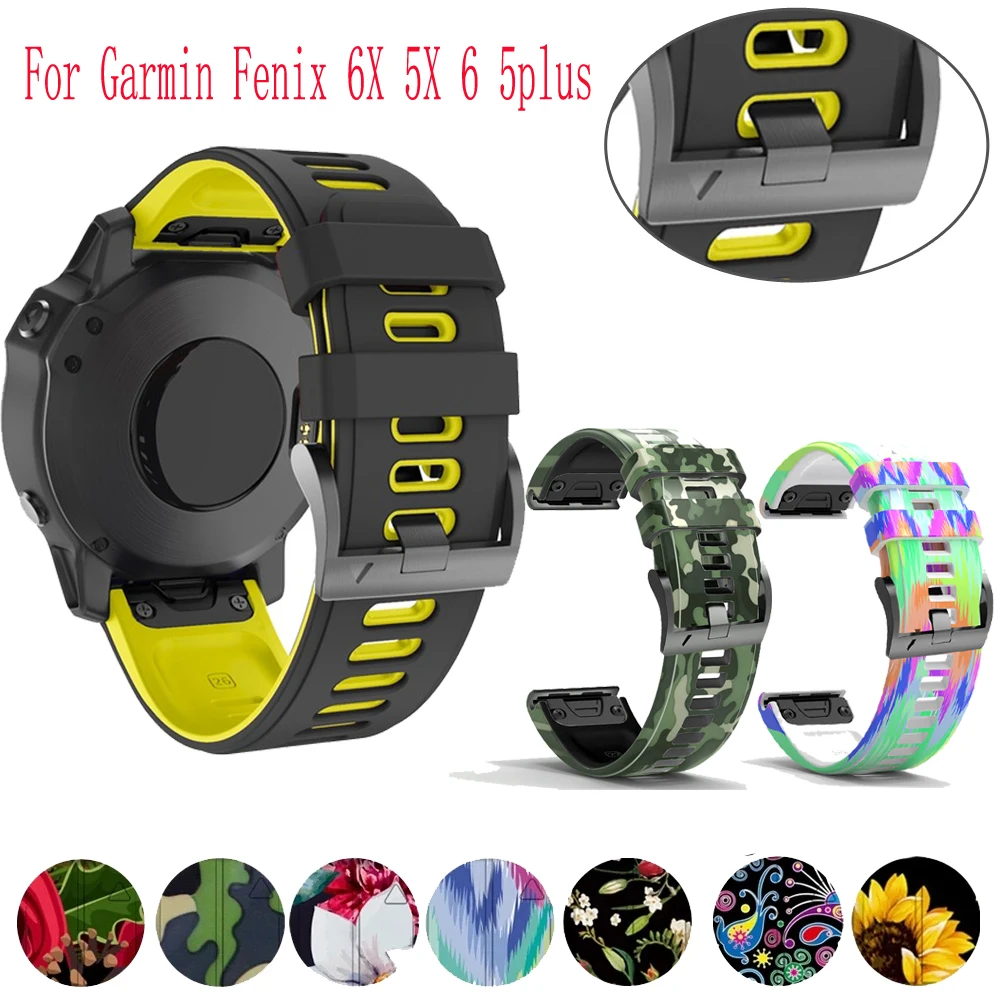 

Smart Watch Band Straps For Garmin Fenix 6X 6XPro 5X 5 Plus 3 3HR Forerunner 935 945 Quick Release Strap Silicone Bracelet