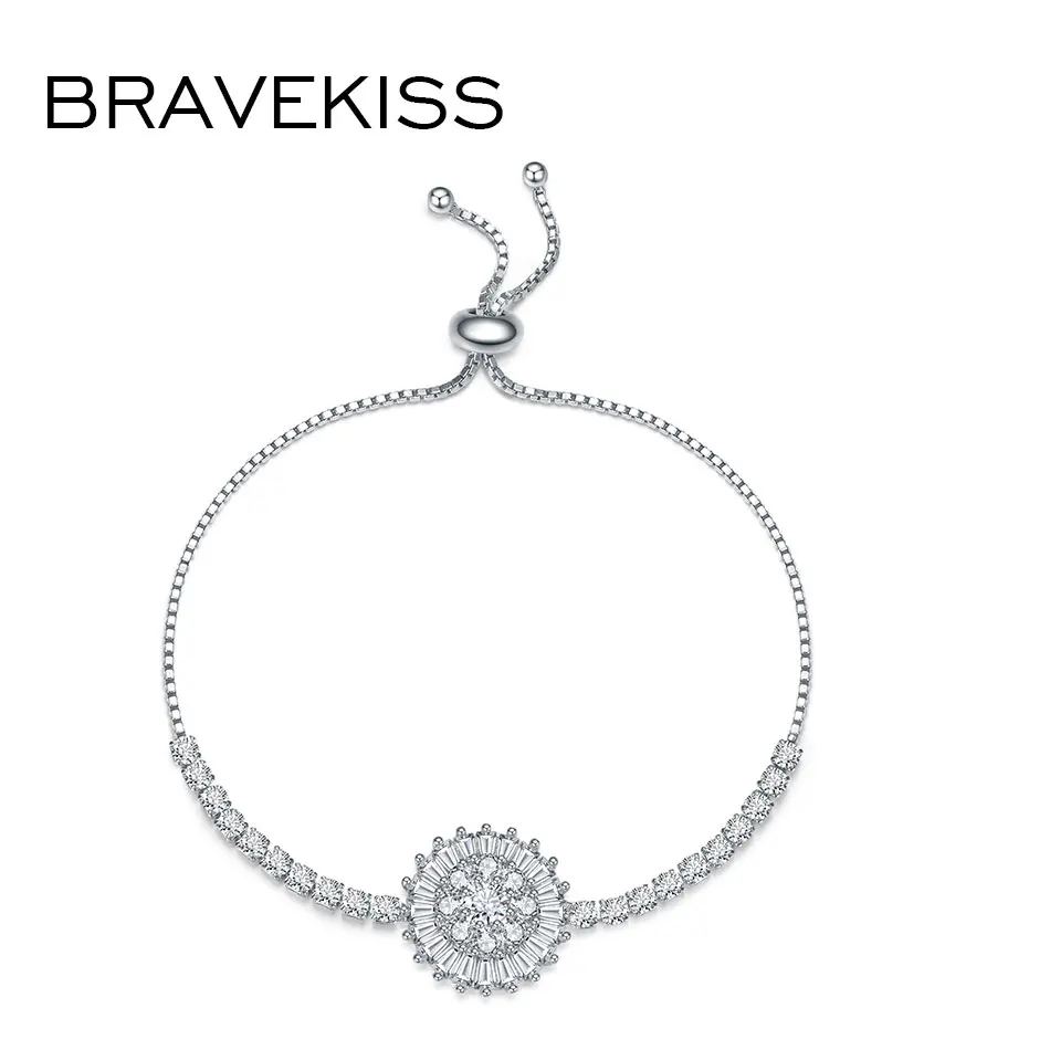 Браслеты Bravekiss UB0210 винтажные круглые с фианитами модные для друзей теннисные