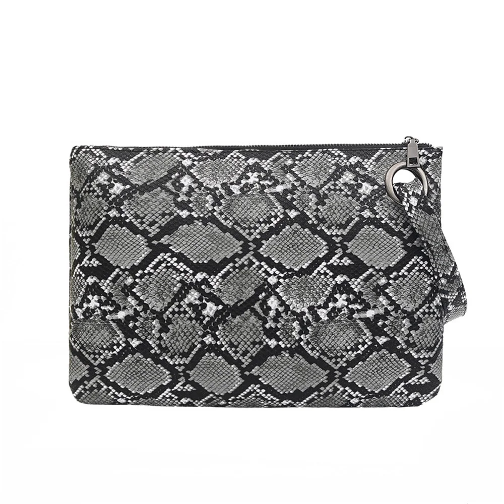 Business Female Clutch Bag Fashion Snake texture Women Wallet Large Capacity Pu Leather Coin Purses Mobile Phone Cosmetics Pouch