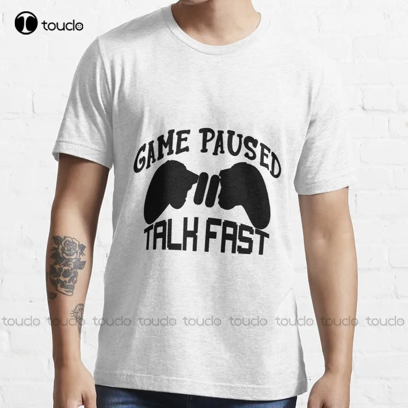 

New Game Paused Talk Fast T-Shirt, Halloween Gift, Gaming Lover T-Shirt Men'S Casual Shirts Unisex