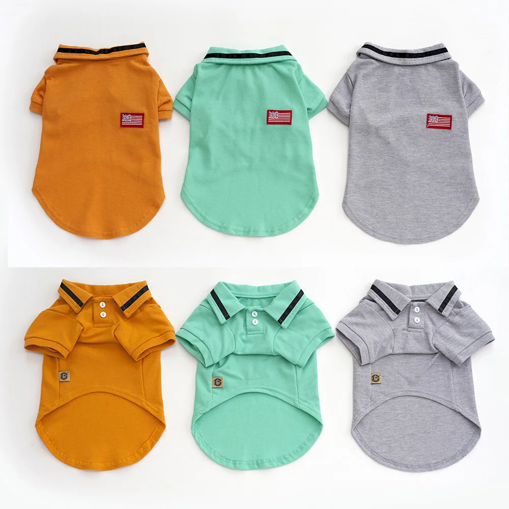 Одежда для собак осень-зима майка собаки рубашки хлопковая рубашка поло собачий