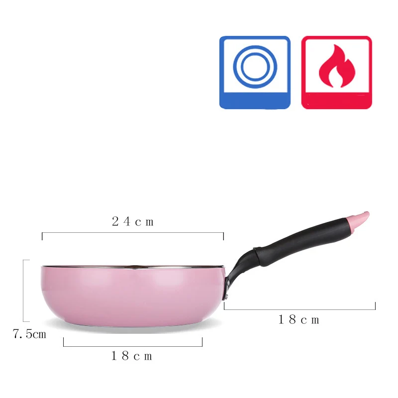 Kitchen Pot 24CM Wok Non-stick Pan Fried Scoop Deep Fry Cooker General Use for Gas and Induction | Дом и сад