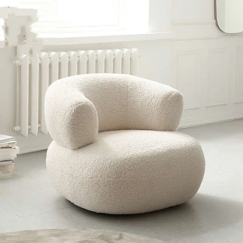 

Plush Living Room Sofa Chair Nordic Simplicity Creativity Single Sofa Chair Modern Armchairs Creative U-Shape Bedroom Furniture