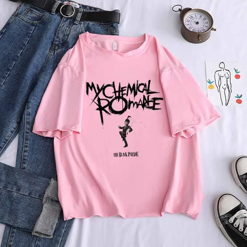 Женская футболка с рисунком My Chemical Romance три вида отомстительства черная парадная