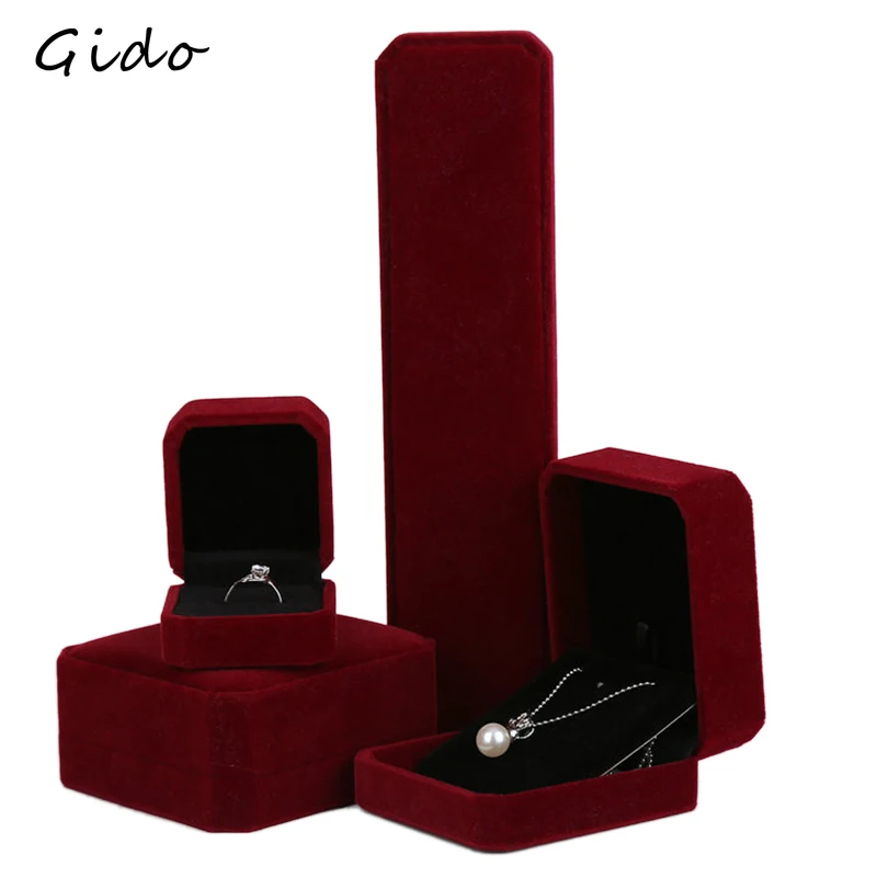 

Velvet Box Jewelry Display Ring Case Pendant Necklace Gift Box Organizer Wedding Ring Storage Ring Container Necklace Holder
