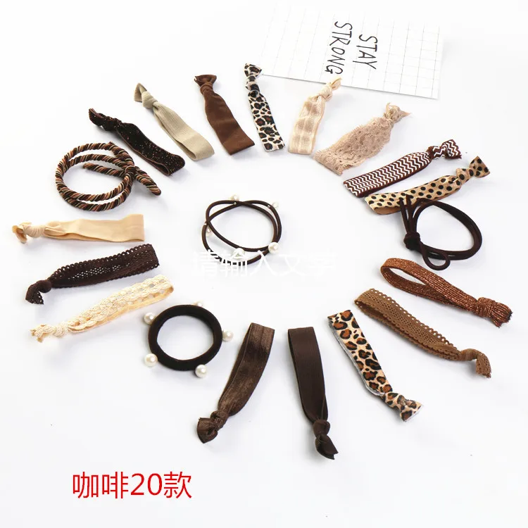 15/20/30 шт./заказ Женская резинка с принтом Одежда кружевами Милая Узел резинки для