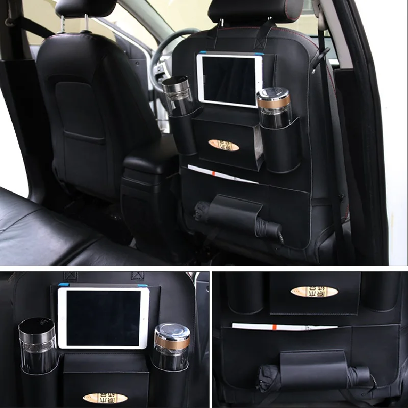 1 пара Автомобиль Укладка Уборка интерьер кожаная сумка для заднего сидения