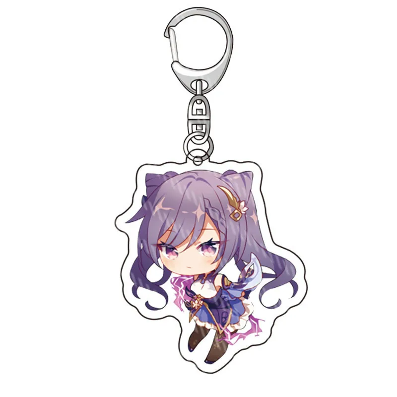 

anime acrylic genshin impact game key chain rings pendant mona Project Lumine jean amber lisa kaeya Barbara Diluc razor venti