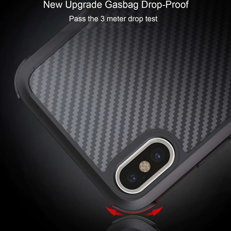 Чехол с защитой от падения 6D для iphone 11 Pro XS MAX X XR 7 8 6 6s Plus Углеволокно защита всего