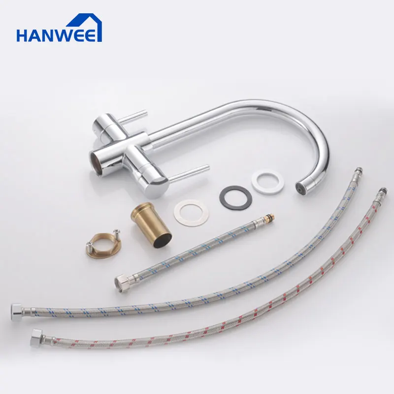 Кран для кухни с фильтрованной водой латунь поворот на 360 градусов двойной