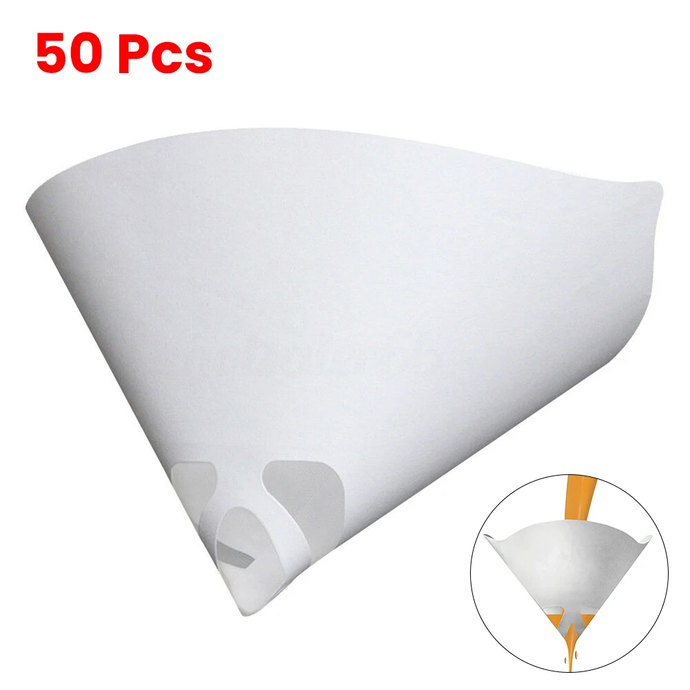 

50 pcs Filters Purifying Cup Micron Nylon Conical Paper 100 Mesh Paint Strainers nylon mesh Uniform filtration For Car paint