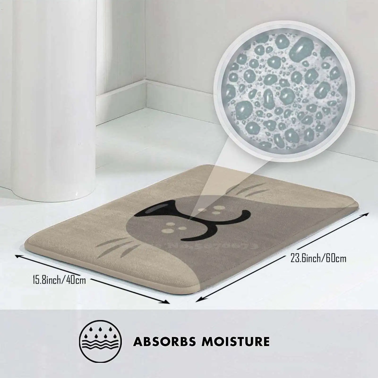 Милый Кот 3D мягкий нескользящий коврик для ванной комнаты ковер животных Аниме