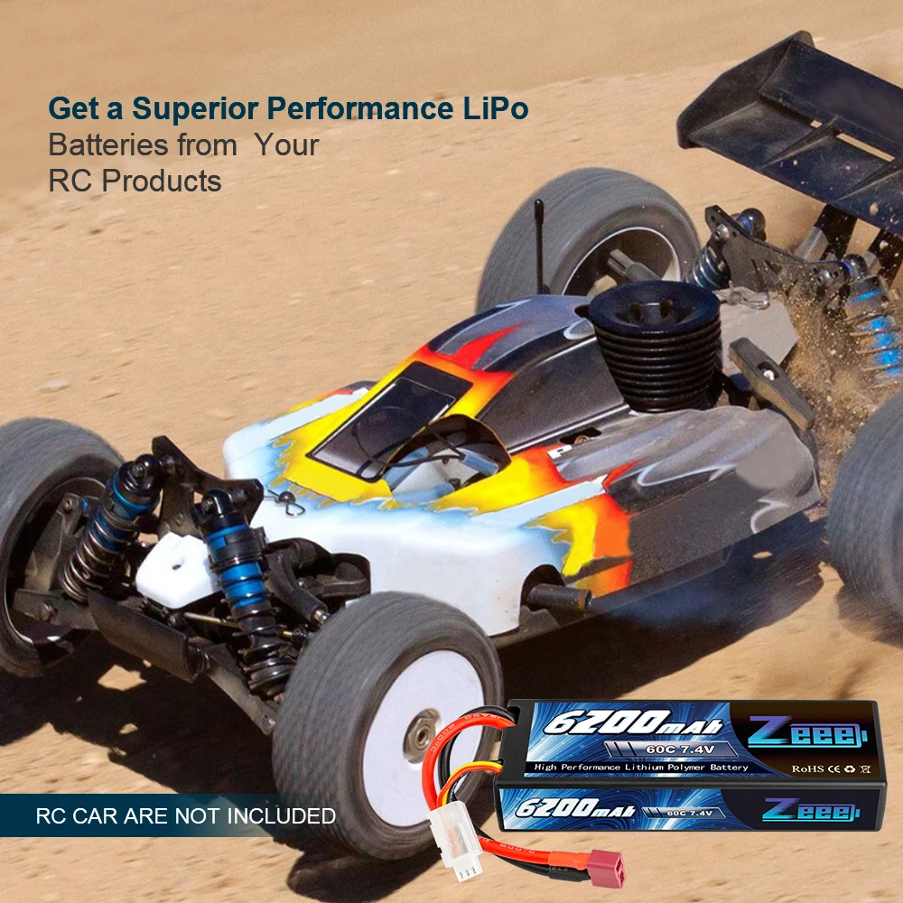 zeee 74 v 60c 6200mah 2s lipo батарея в твердом пере