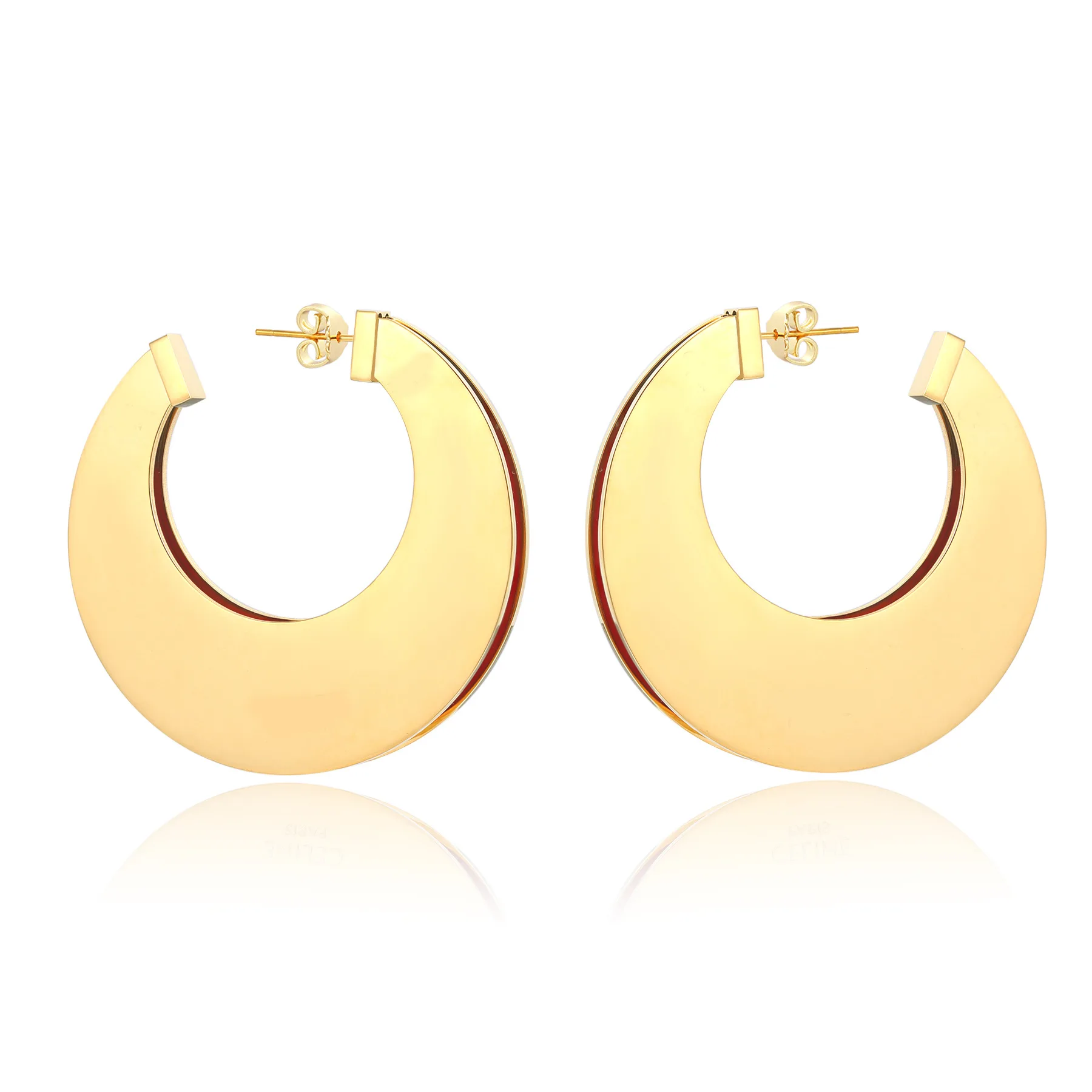 

Light luxury products simple classic 18K gold-plated earrings women Enamel big earrings European and American fashion jewelry