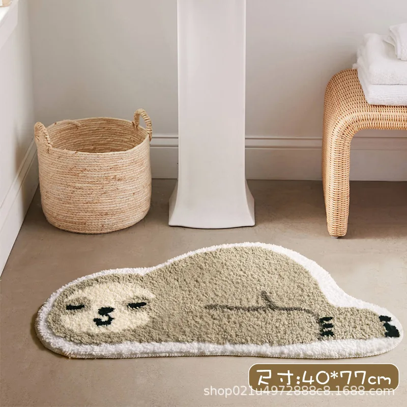 

Floor mat water absorption toilet door cartoon bathroom toilet anti slip mat household Cute Panda bathroom water absorption pad