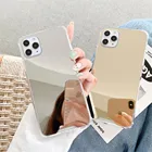 Роскошный чехол для телефона с зеркалом для макияжа для iPhone 12 Mini 11 Pro Max XR XS Max 7 8 7Plus подушка безопасности противоударный мягкий силиконовый чехол