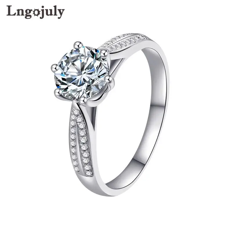 

Pure 925 Sterling Silver Women Ring Moissanite Ring For Women Luxury Engagement Party Wedding Ring Silver 925 Fine Jewelry