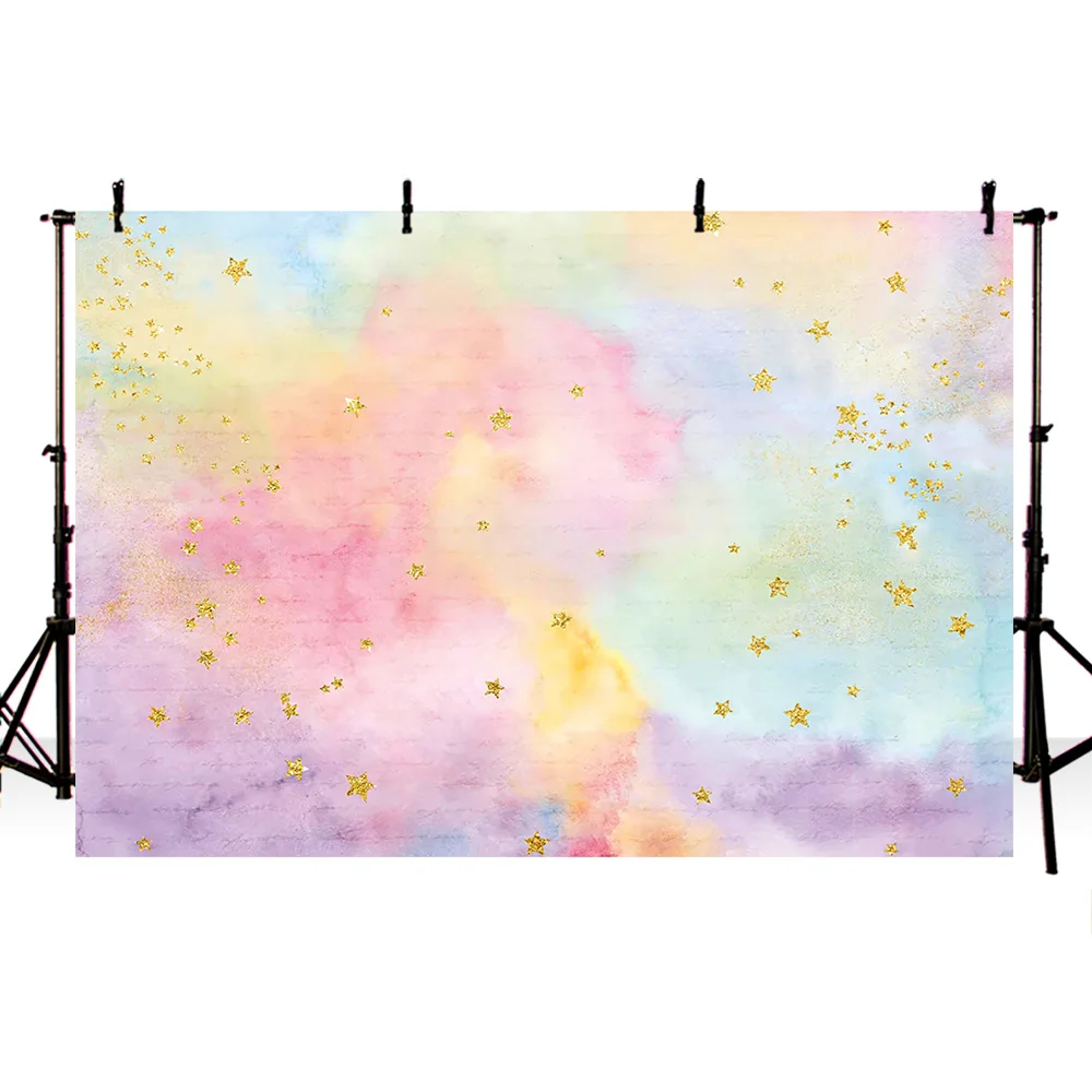 Красочное небо блестящие звезды фон для фотографии акварельное портрет