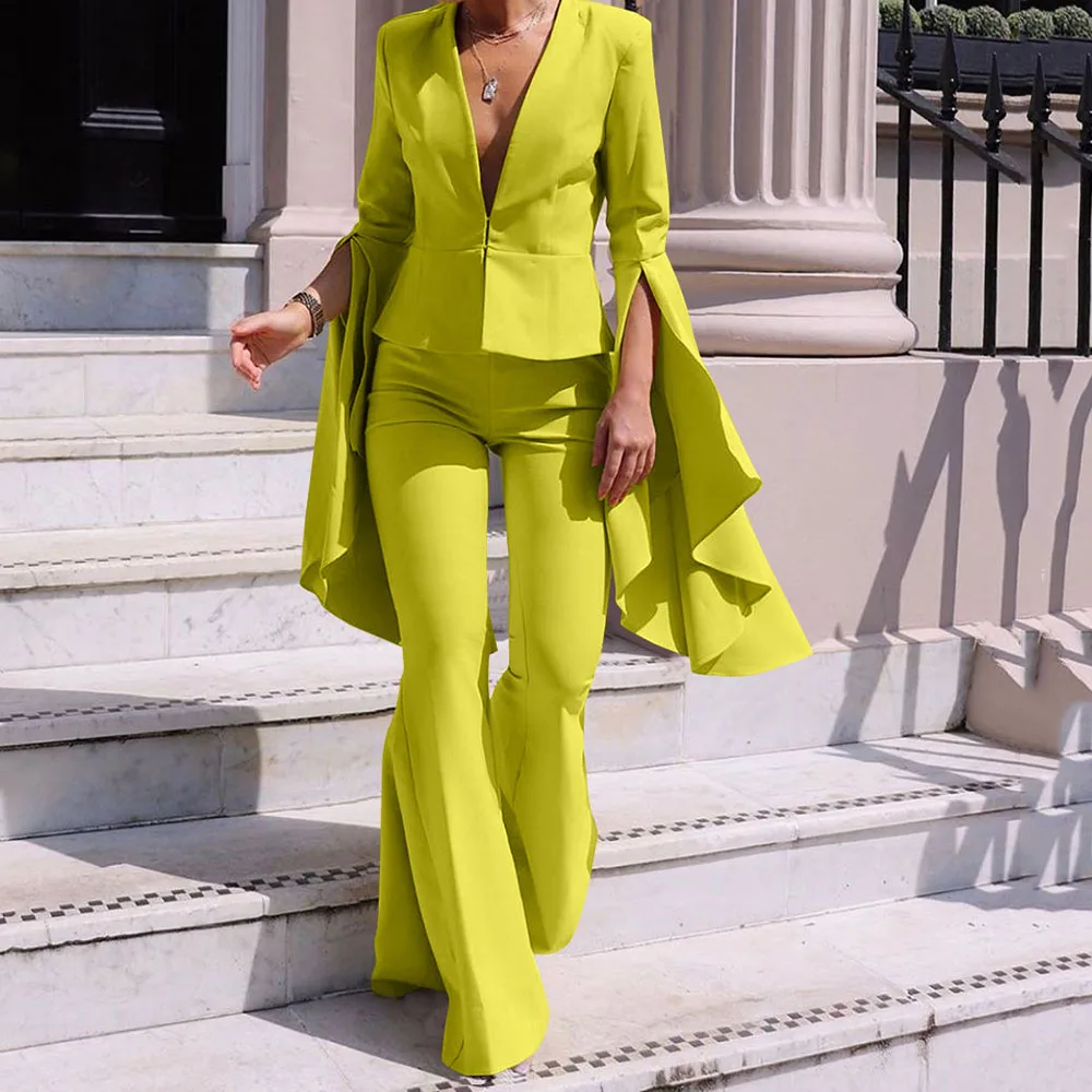 Женские комплекты из двух предметов Осенние сексуальные повседневные блейзеры с