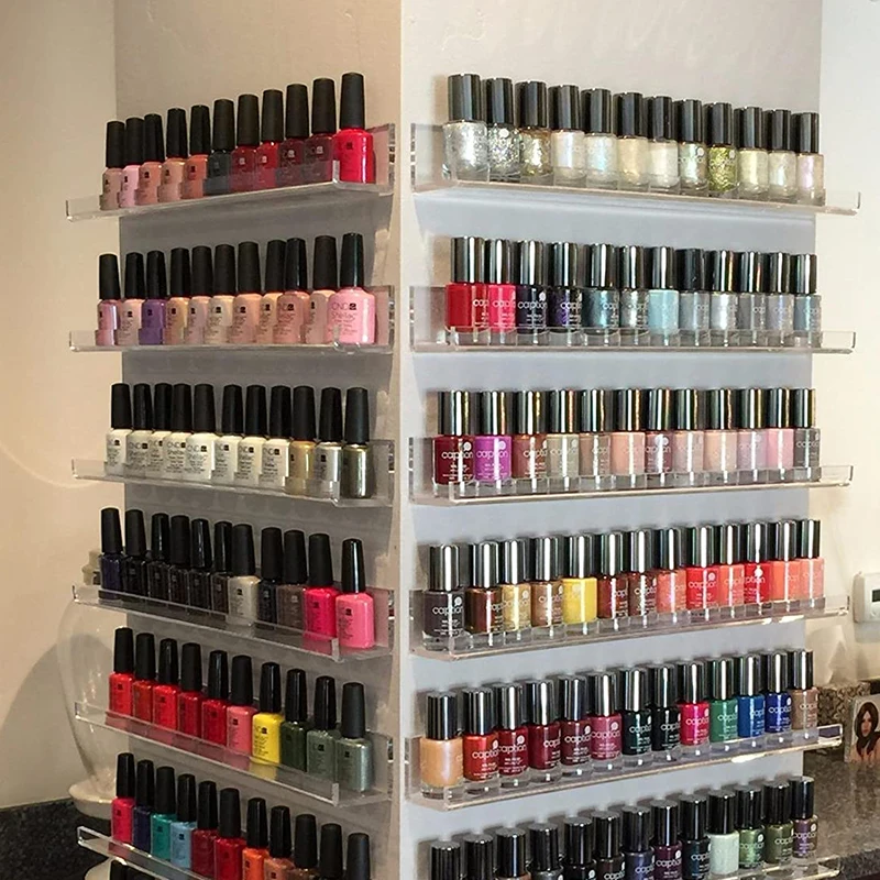 6 layer nail polish display rack transparent storage holder nail art tools lipstick organizer free global shipping