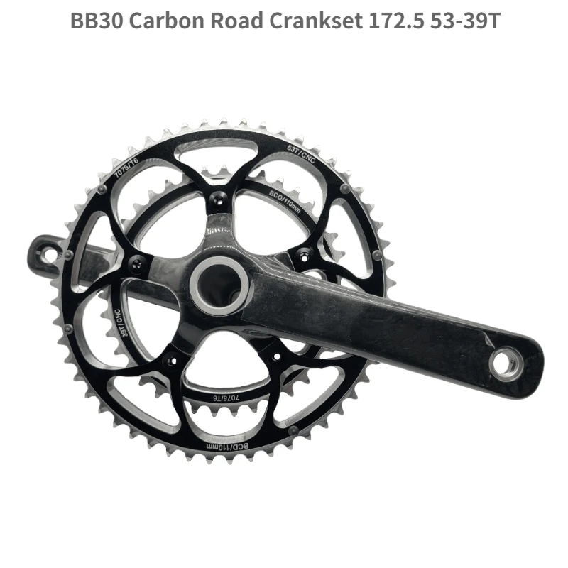 Carbon Road Crankset 53-39T Chainwheel BB30 Bicycle Crank 172.5 with Chainring BCD110 Q-factor 145mm Bike Parts | Спорт и