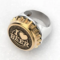 personalized creativity lovely 3d ring beer bottle cap ring mens fashion jewelry