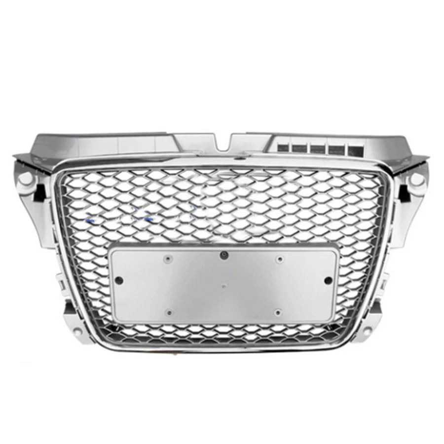 For Audi A3 8P S3 S-line 2009~2013 ALL Silver Front Bumper Honeycomb Mesh Racing Grill Guard Car Accessories Not Fit Real RS3  - buy with discount