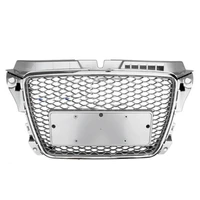 for audi a3 8p s3 s line 20092013 all silver front bumper honeycomb mesh racing grill guard car accessories not fit real rs3