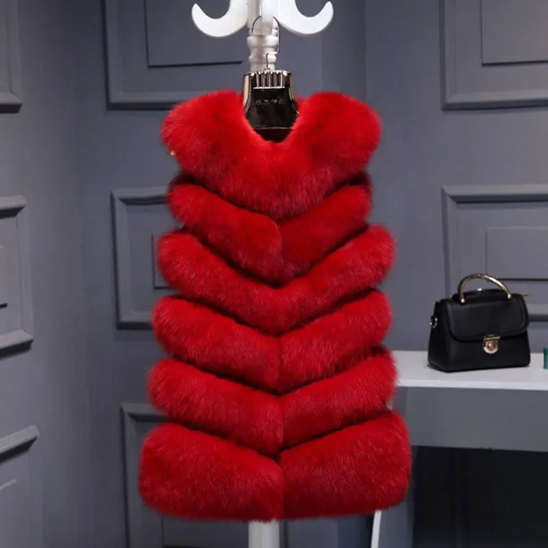 Женская Шуба без рукавов Leiouna плотная теплая шуба из искусственного меха норки с