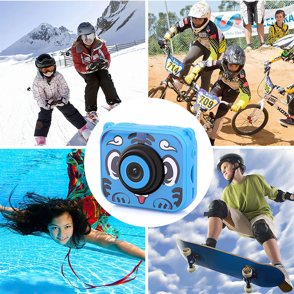 

Children Camera Digital Sports Camera Waterproof Camera 1080P Rechargable with 2inch HD LCD Screen Game for Photo Video Kids