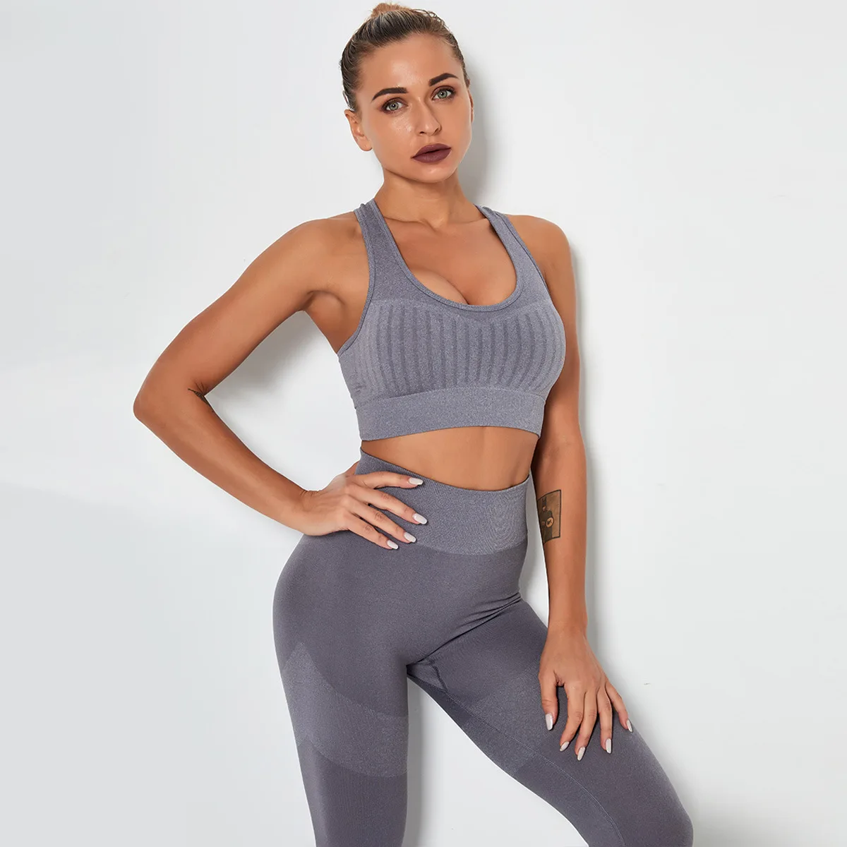 

Women's Contrast Color Yoga Vest Shockproof Running Sports Bra Fitness Exercise Breathable Yoga Vest Gym Training Underwear