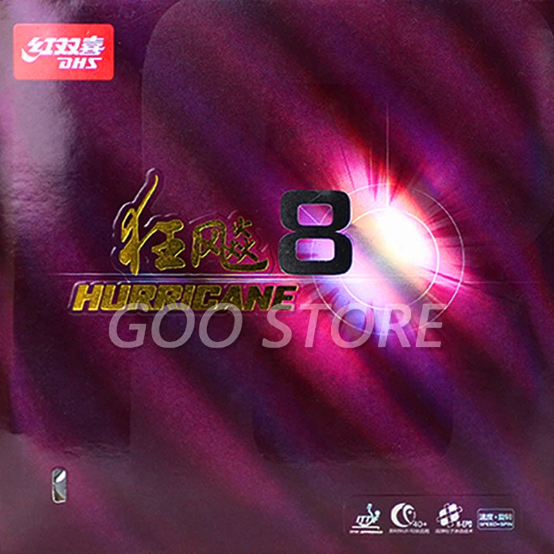 

DHS Hurricane 8 Table Tennis Rubber Hurricane 3 DHS Hurricane-8 H3 Pips-In Original DHS H8 Ping Pong Sponge