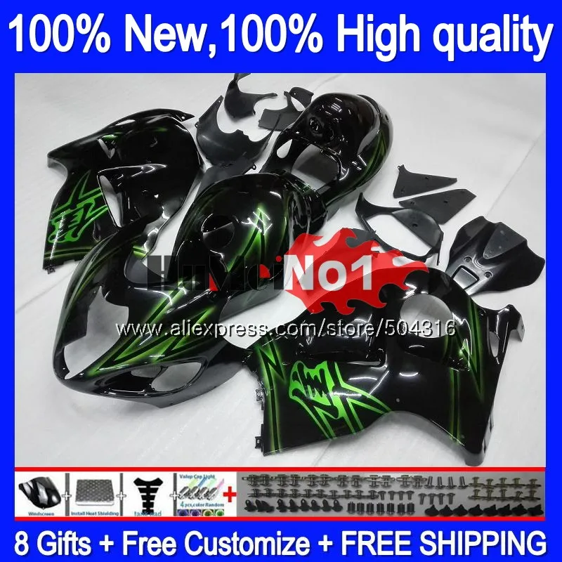 

Hayabusa For SUZUKI GSX-R1300 1996 1997 1998 99 00 01 Green black 27MC.115 GSXR 1300 GSXR1300 96 97 98 1999 2000 2001 Fairings