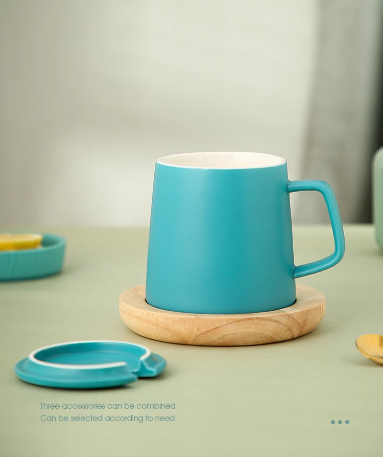 Синие керамические чашки 400 мл кофейная кружка доступна печать логотипа | Дом и