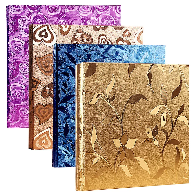 

6 Inch 600 Pockets PU Leather Photo Album Vintage Carved Handmade DIY Insert ScrapbookFamily Memory Album Baby Growth Album