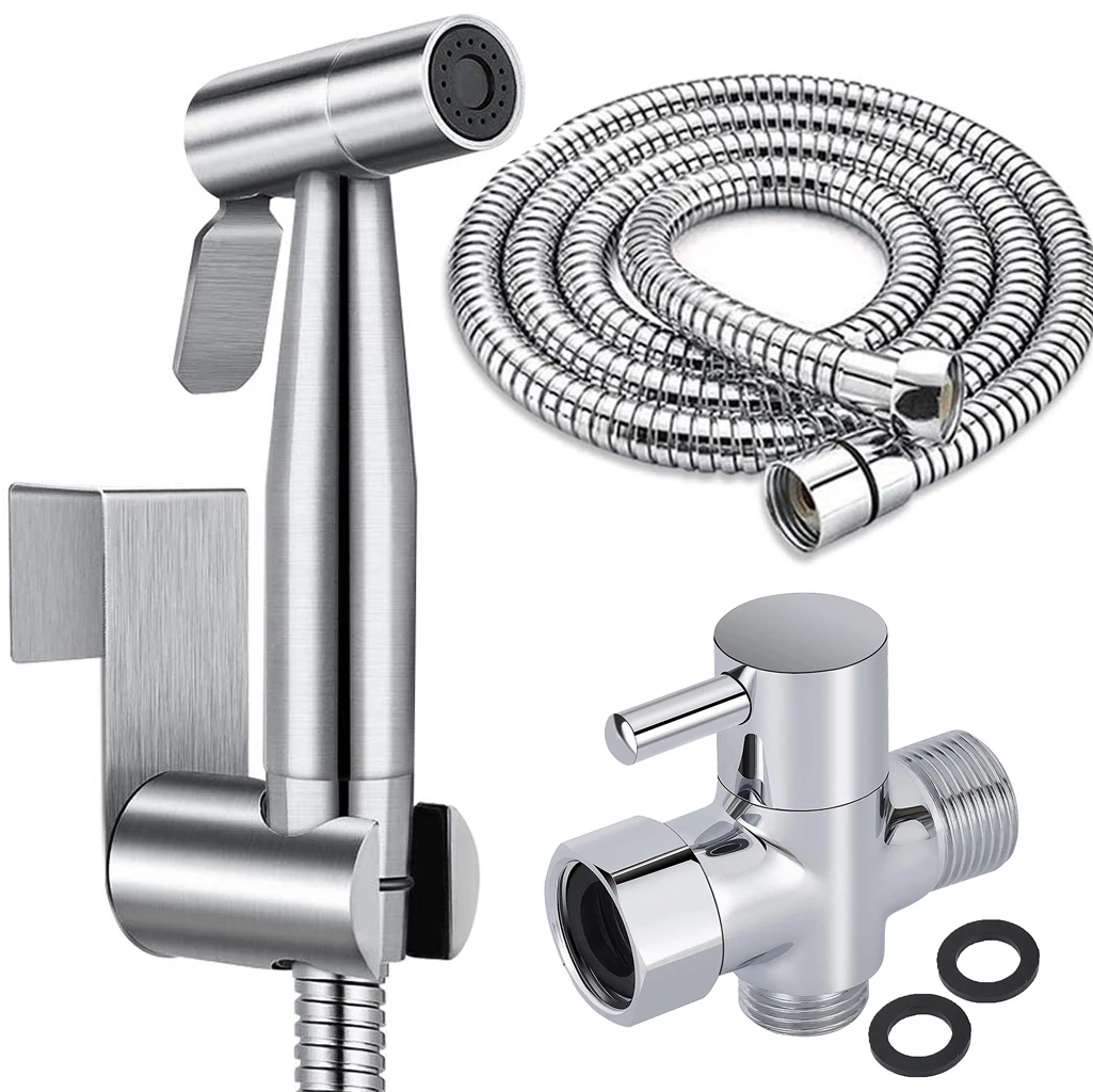 

Handheld Toilet bidet sprayer Stainless Steel Hand Bidet faucet for Bathroom hand sprayer shower head self cleaning Accessories