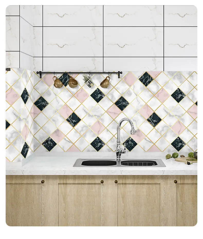 wallpapers papel de pared cocina stickers tapiz autoadhesivo kitchen home cabinet storage vinyl aluminum membrane waterproof free global shipping