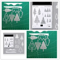 pine metal cutting dies and stamps for diy christmas scrapbooking photo album handmade embossed card craft clear stamps and dies