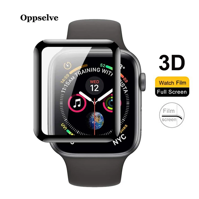 Защитное стекло для Apple Watch закаленное с мягкими краями 4 5 3 2 1 3D 38 мм 42 40 44 |