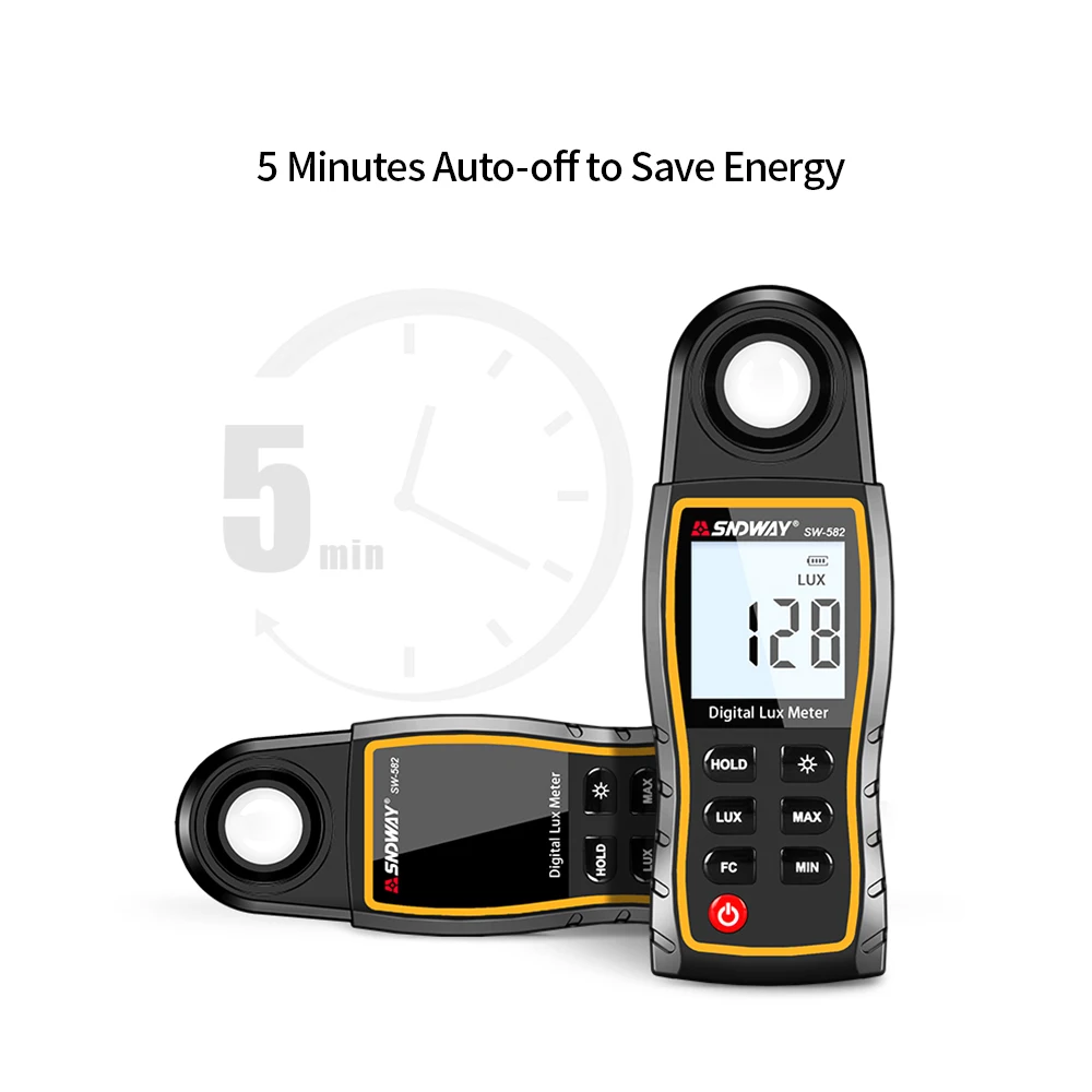 SNDWAY SW-582 Digital Lux Meter LCD Display Handheld Auto Range Luminometer Photometer Luxmeter Light 0-199 900 | Инструменты