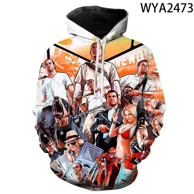 

Grand Theft Auto 3D 2020fun GTA 5 Fancy hoodies Long Sleeve Street Style hooed jacket High Quality Unisex gta5 game sweatshirt
