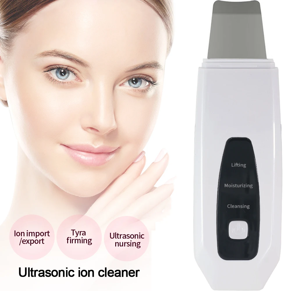 Ультразвуковой ионный Очищающий Инструмент скребок для кожи очищающее средство
