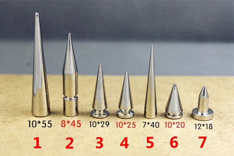 Серебристые панк заклепки-шипы с винтами для сумки шляпы обуви кожаный чокер diy