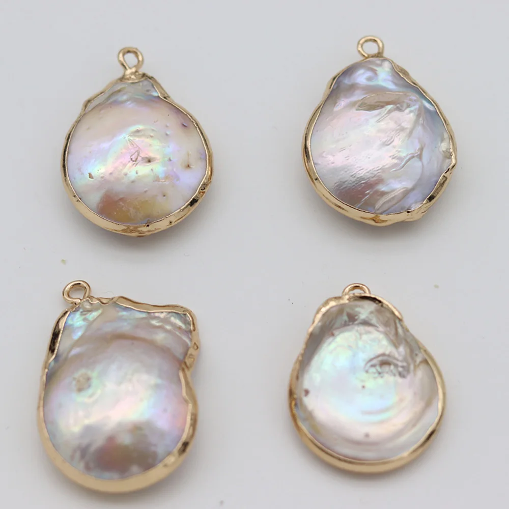 

Ожерелье с подвеской из натурального пресноводного жемчуга, круглые кулоны и подвески, Размер 10 х18-12х20 мм, 5 шт.