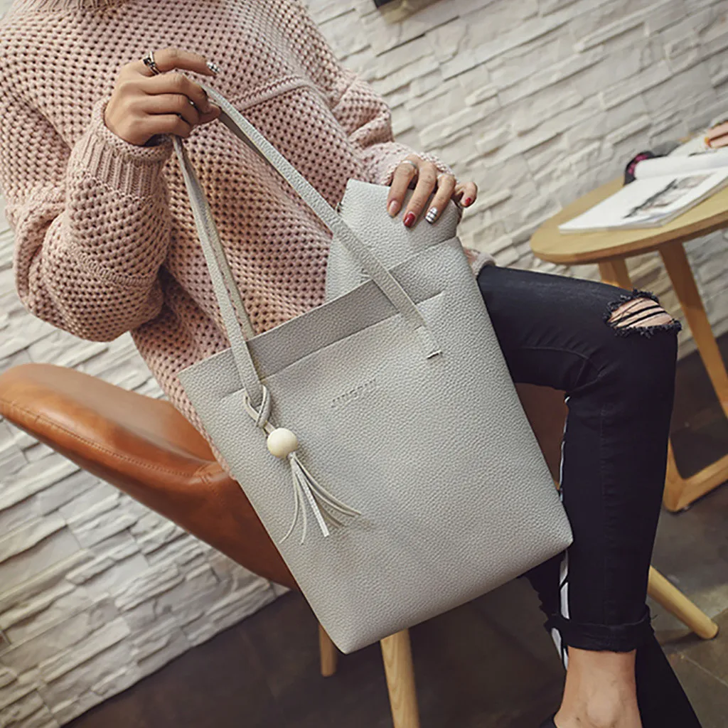 3 шт./компл. сумка через плечо модные женские туфли Ленточки кожаные однотонные на