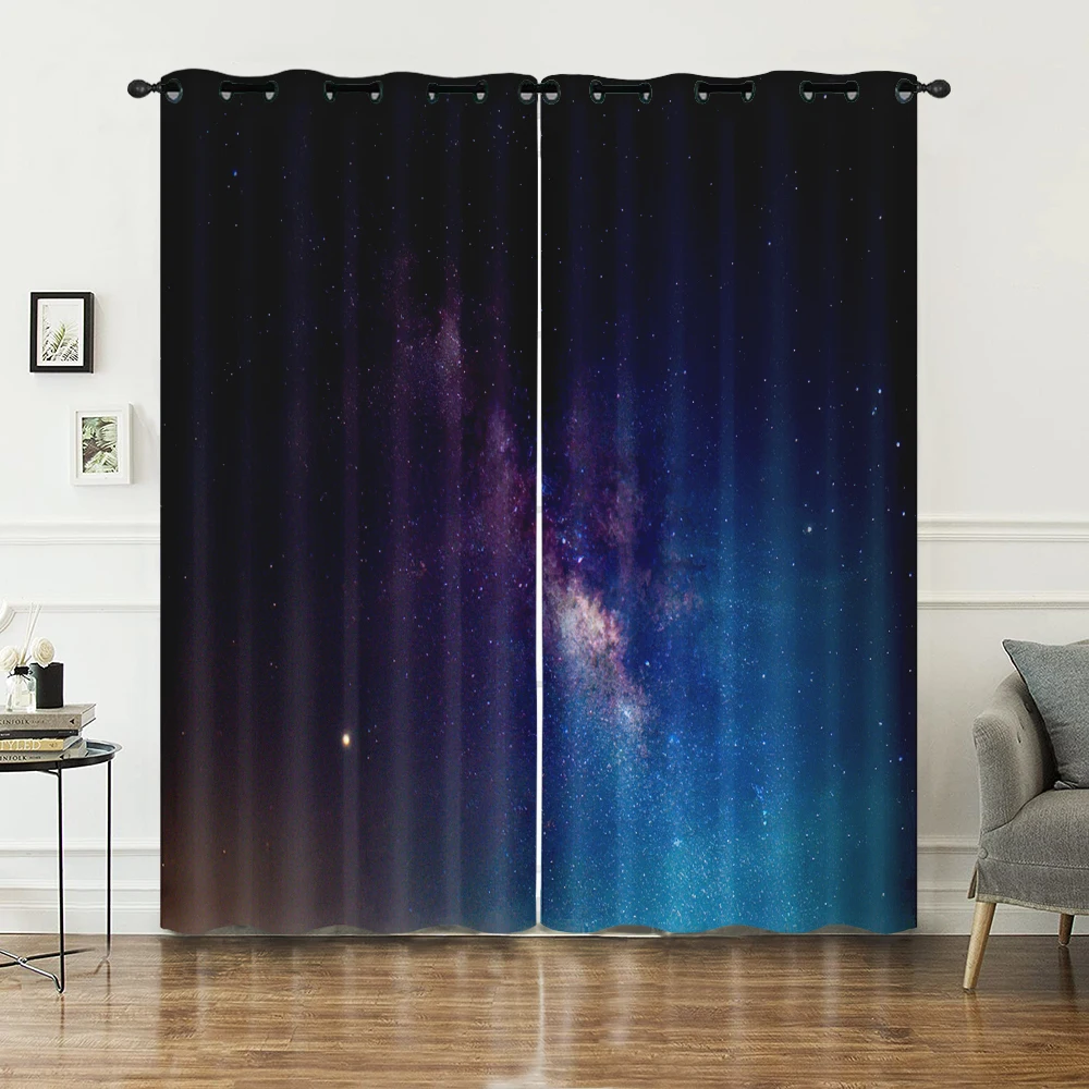 

Psychedelic Galaxy Nebula 2 Panels Set Curtains Windows Drapes High Shade Cloth Curtain Living Room Bedroom Balcony Curtains