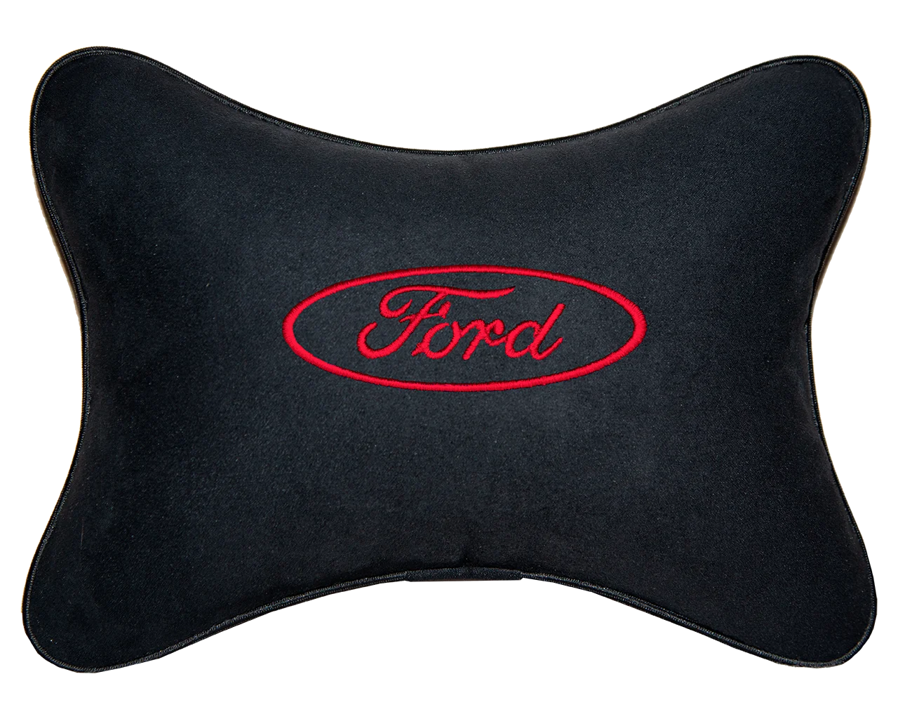 Подушка на подголовник алькантара Black (красная) FORD|Подушка под шею| |