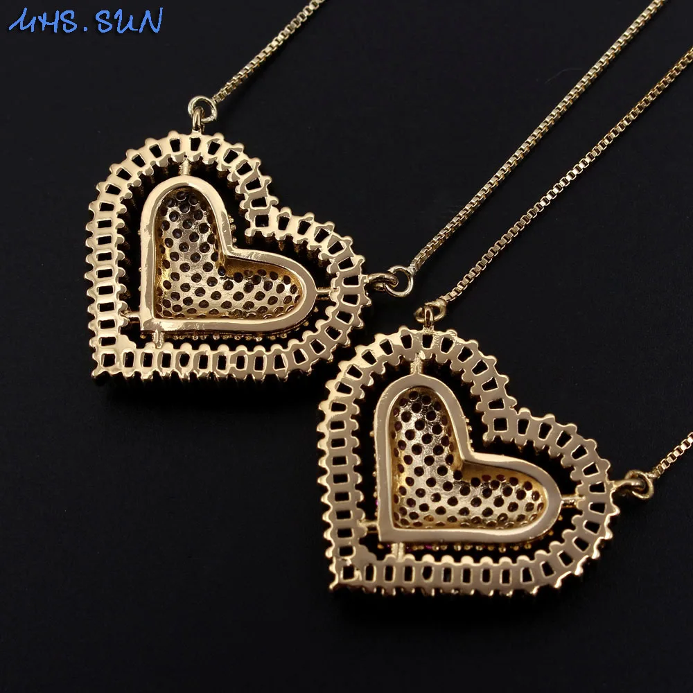 Женское колье с подвеской в виде сердца фианитом | Украшения и аксессуары