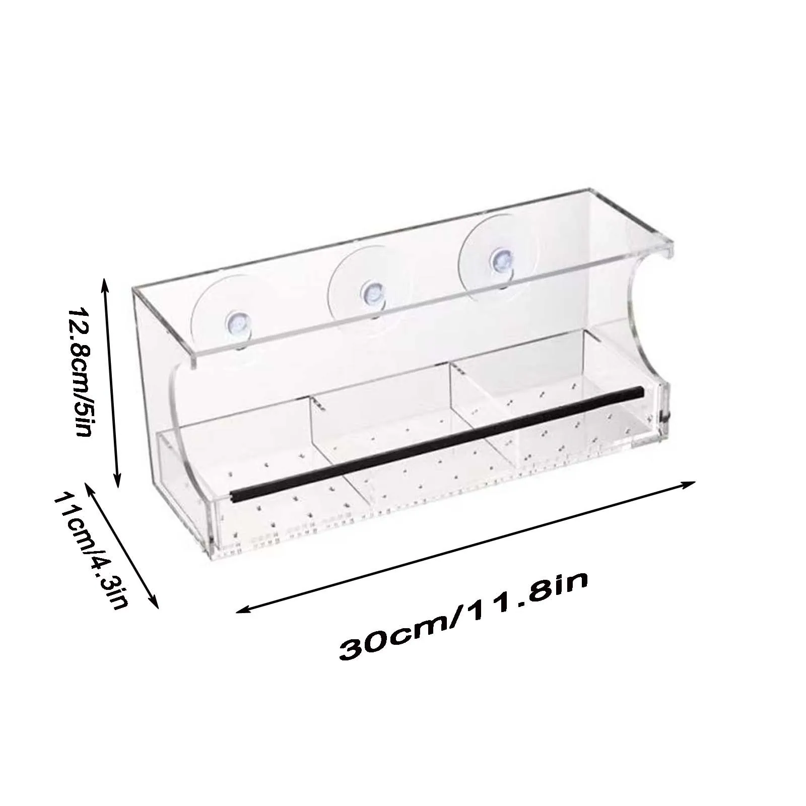 

#5 Safe And Non-poisonous Bird Feeder Practical Three Suction Cups For Transparent Acrylic Movable Plate Three Trough Feeder