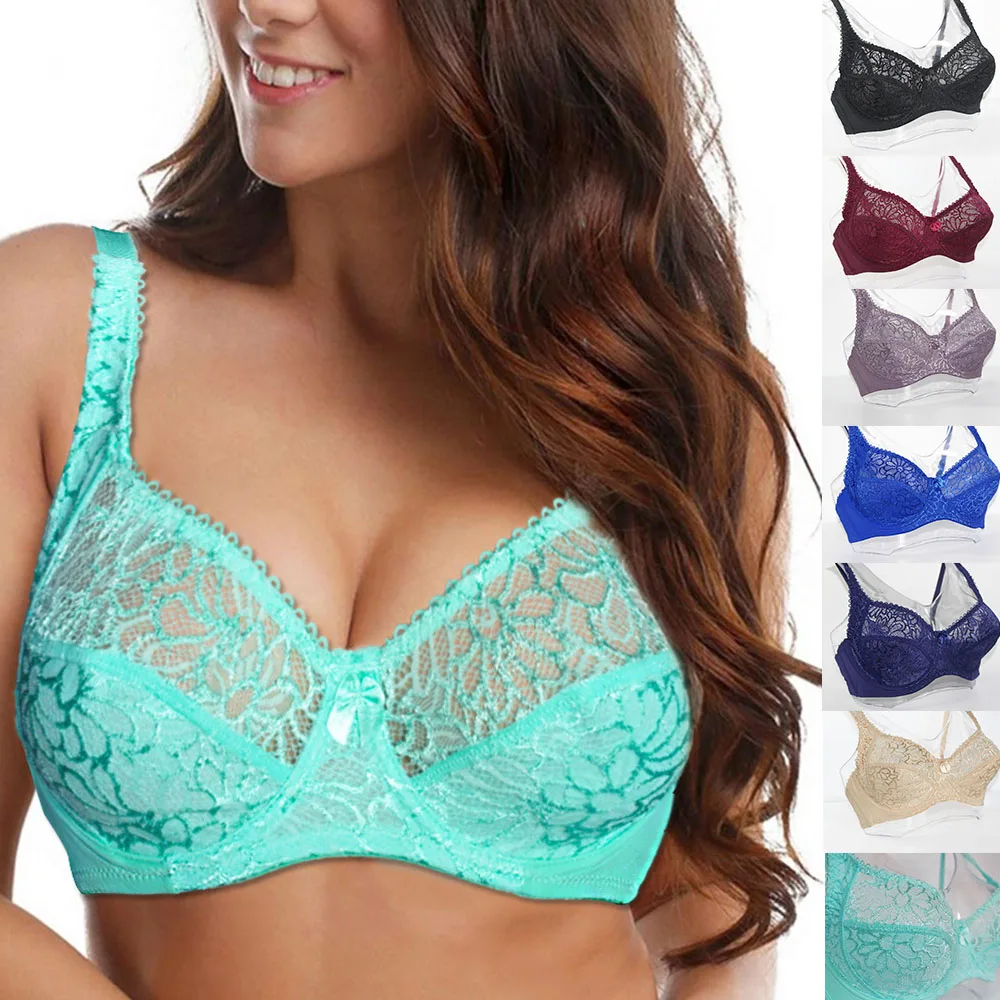 

Sexy Lingerie Womens Bras Underwire Unpadded Bralette Deep V-shaped Lace Sheer Bra Size 70-100 Cup B C D E F Cup